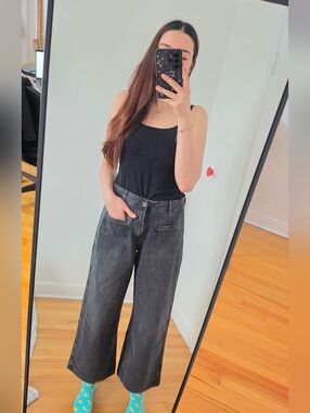 Old Navy Black/Charcoal Wide Leg Jeans